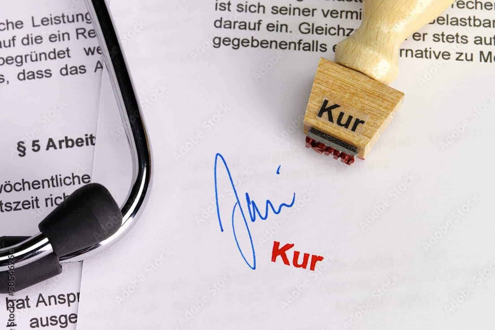 Auschnitt eines Formulars für einen Kurantrag