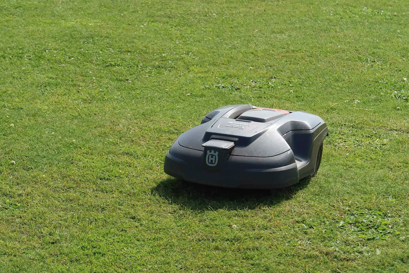 Mähroboter auf Rasen