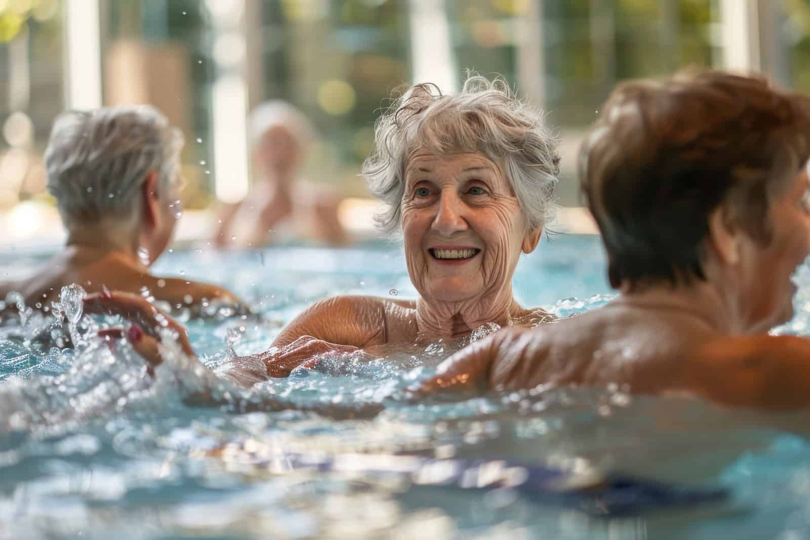 Ältere Damen biem Schwimmen.