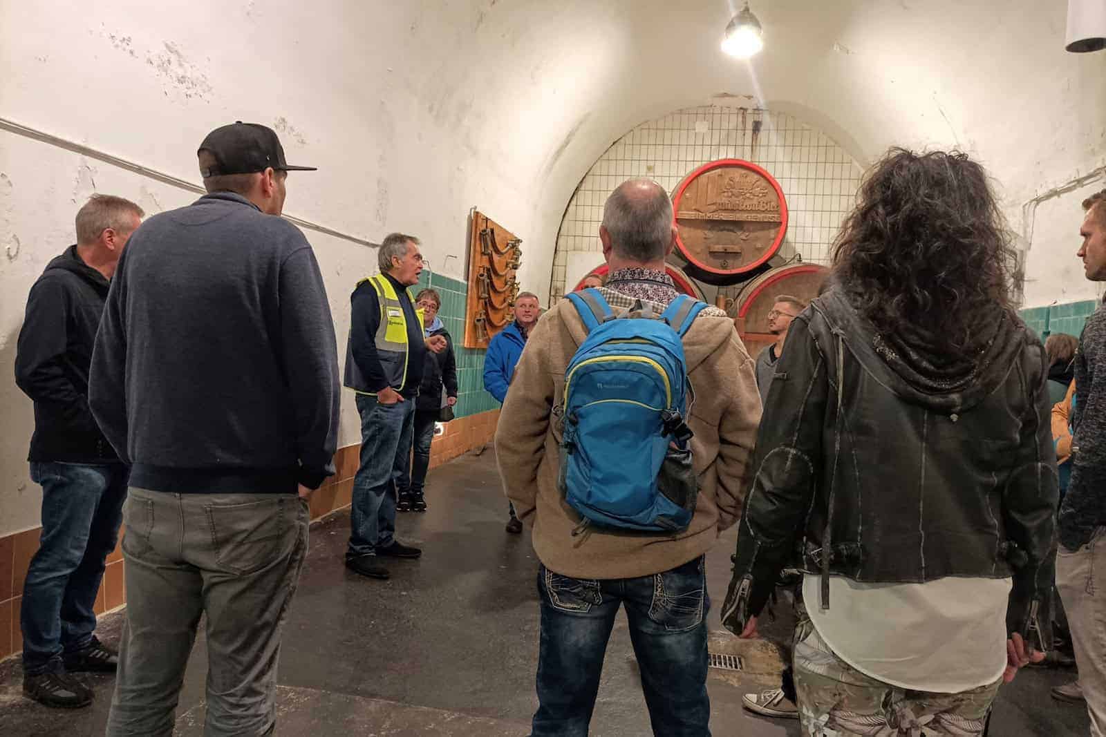 Biergeschichte im kühlen tiefen Keller der Landskron Brauerei Görlitz