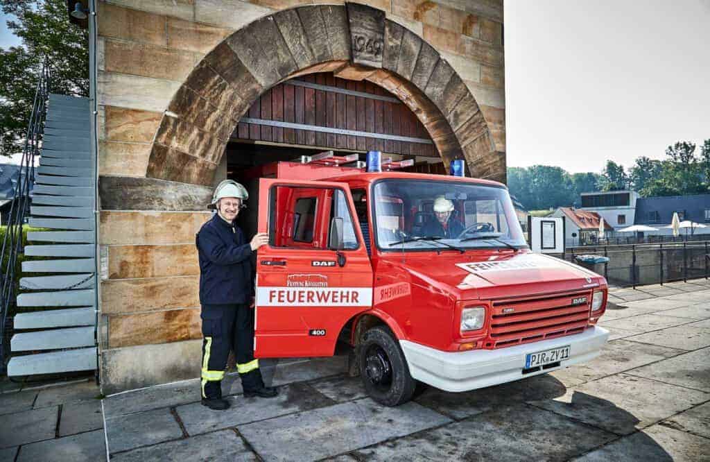 Bei Blitzeinschlags zur Stelle: Feuerwehr auf der Festung Königstein