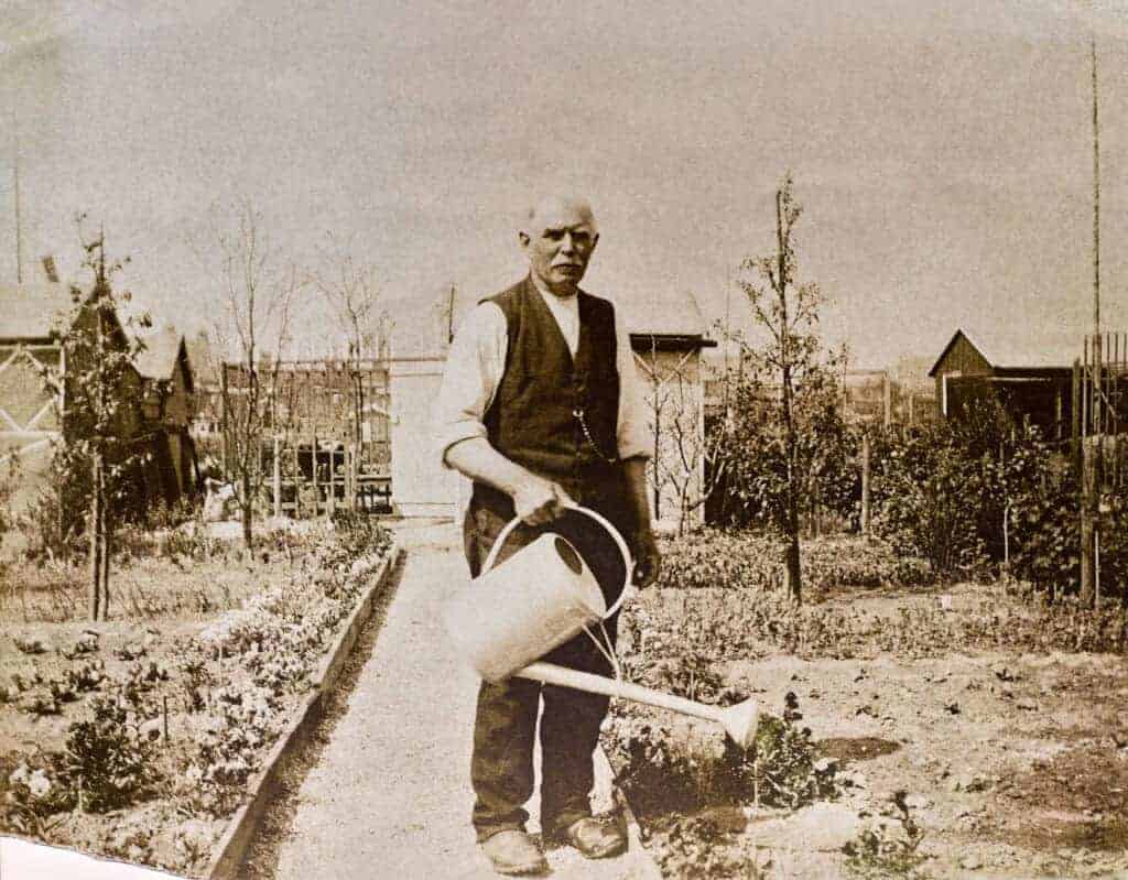 Ernst Hirsch, der Großvater im Garten