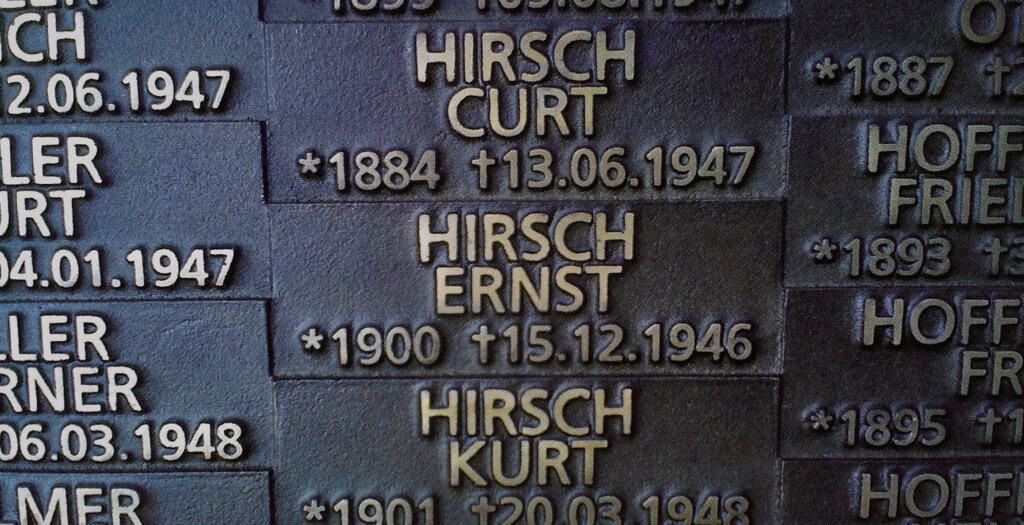 Ernst Hirsch Gedenktafel Vater Nachkriegszeit