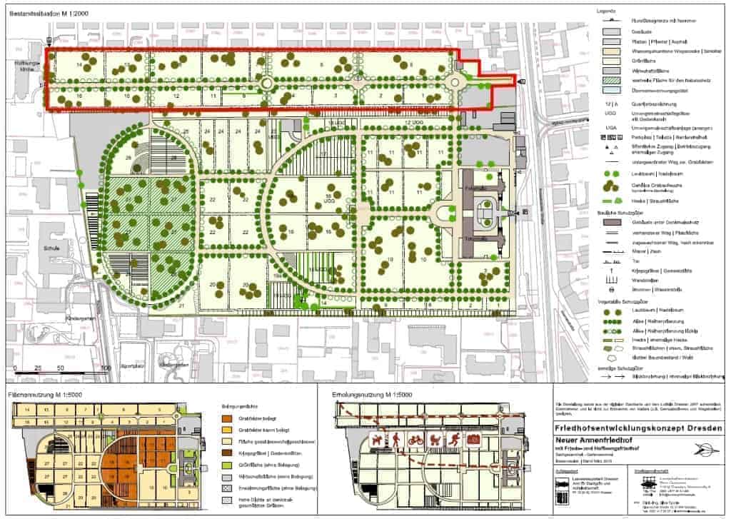 Lageplan Friedhof Annenfriedhöfe Dresden