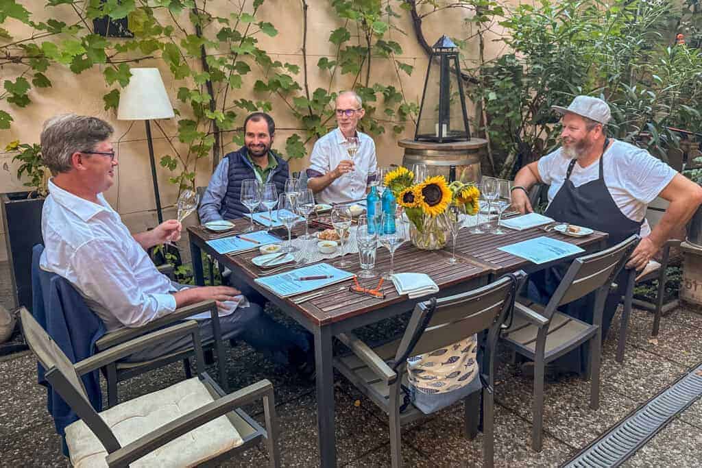 Probeessen mit Riesling