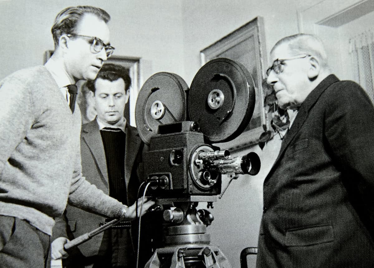 Mit der Tonfilmkamera Auricon bei Volkskammerpräsident a.D. Otto Buchwitz. 1965