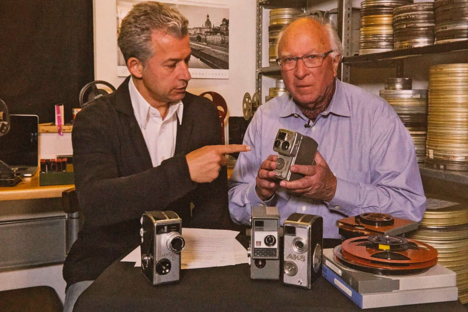 Mit Peter Ufer in der Hirsch-Filmsammlung, 2015. Foto: Wilm Heinrich