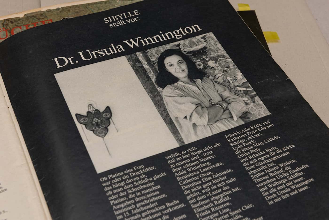 Eine Veröffentlichung über Ursula Winnington in der DDR-Modezeitschrift "Sibylle". Foto: SLUB Dresden/Ramona Ahlers-Bergner