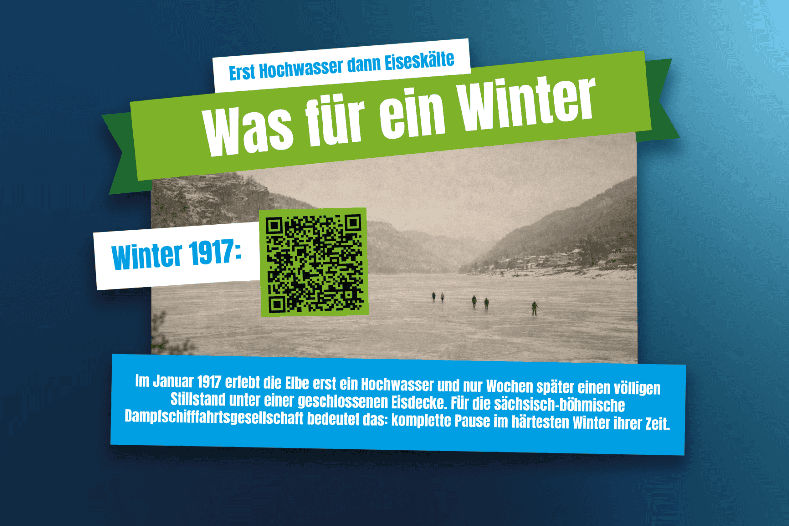 Der Winter 1917 brachte die Schifffahrt auf der Elbe zum Erliegen. Foto: Weiße Flotte