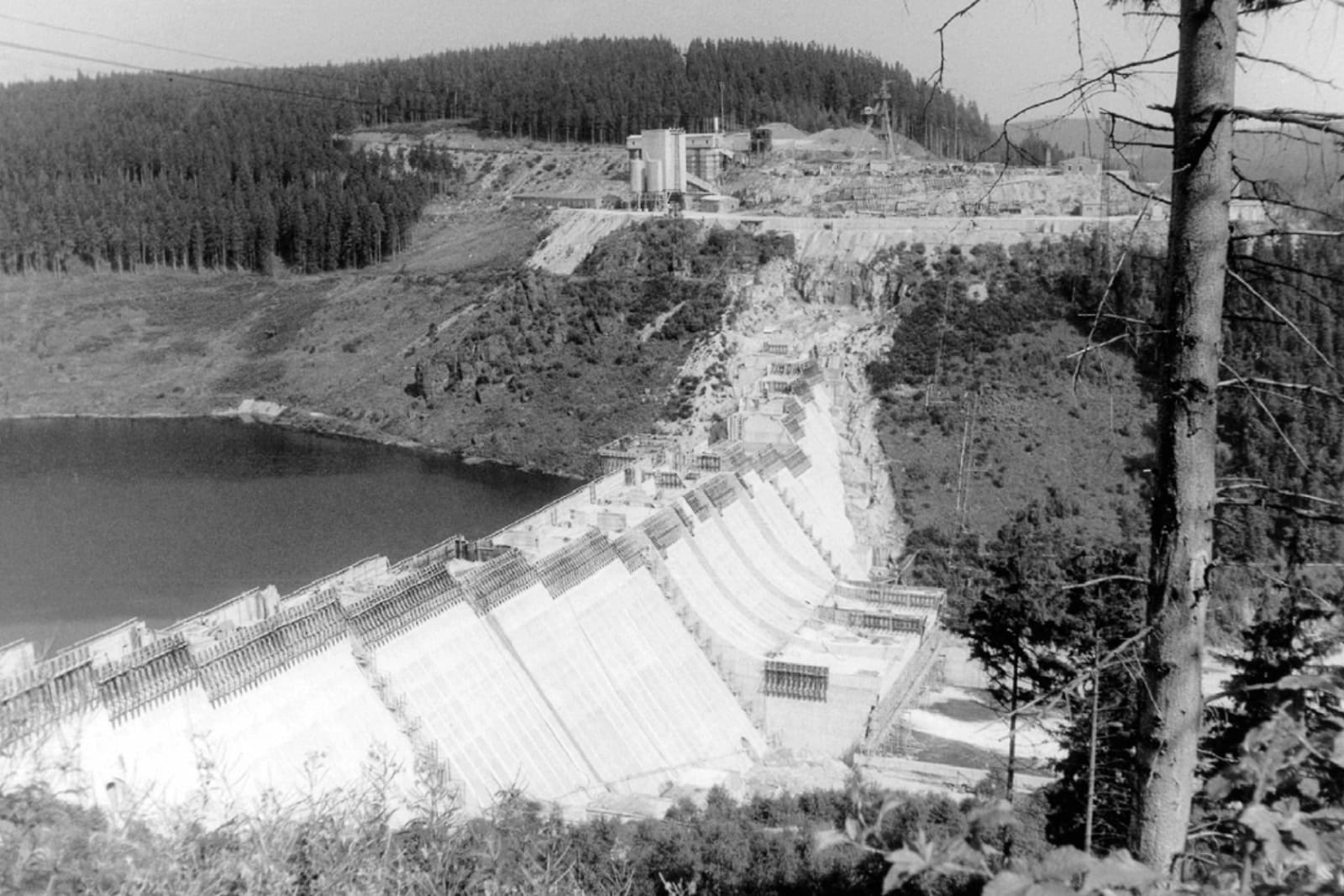 Probestau an der Talsperre Eibenstock 1981. Foto: Landestalsperrenverwaltung Sachsen / Archiv 