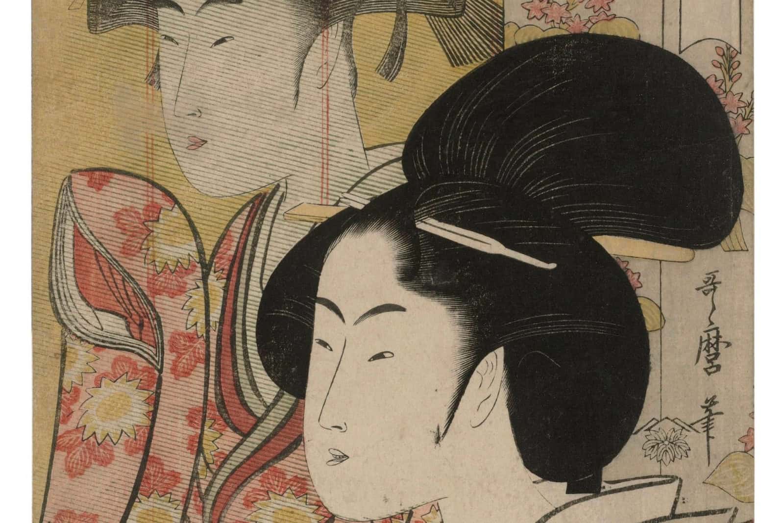 Kitagawa Utamaro: Modelle junger Frauen mit Nebelgeweben um 1795Foto: Kupferstich-Kabinett, SKD, Herbert Boswank