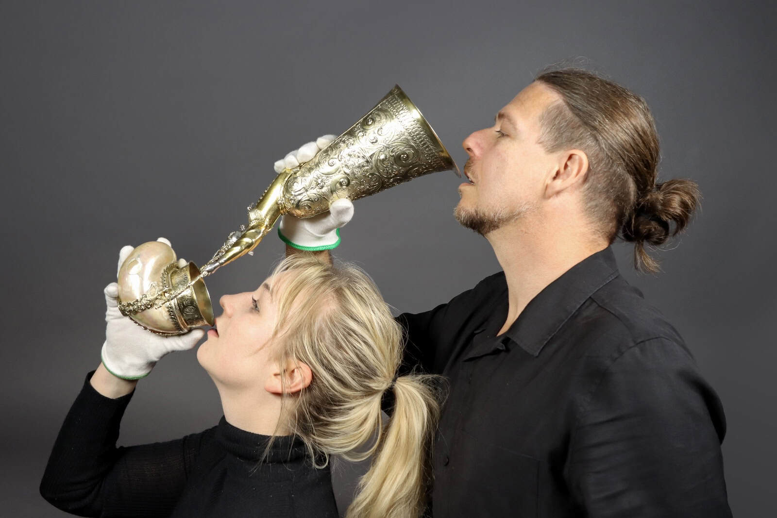 Ein Jungfrauenbecher gehört zu den herausragenden Exponaten der Ausstellung "Auf Ex!" im Grünen Gewölbe. Foto: Grünes Gewölbe/SKD