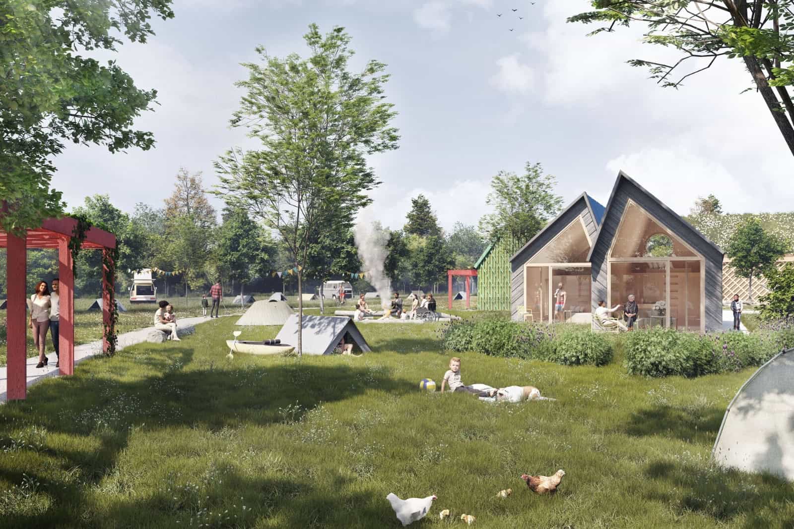 So könnte der künftige Inklusioinscampingplatz am Störmthaler See aussehen.Foto: SEB