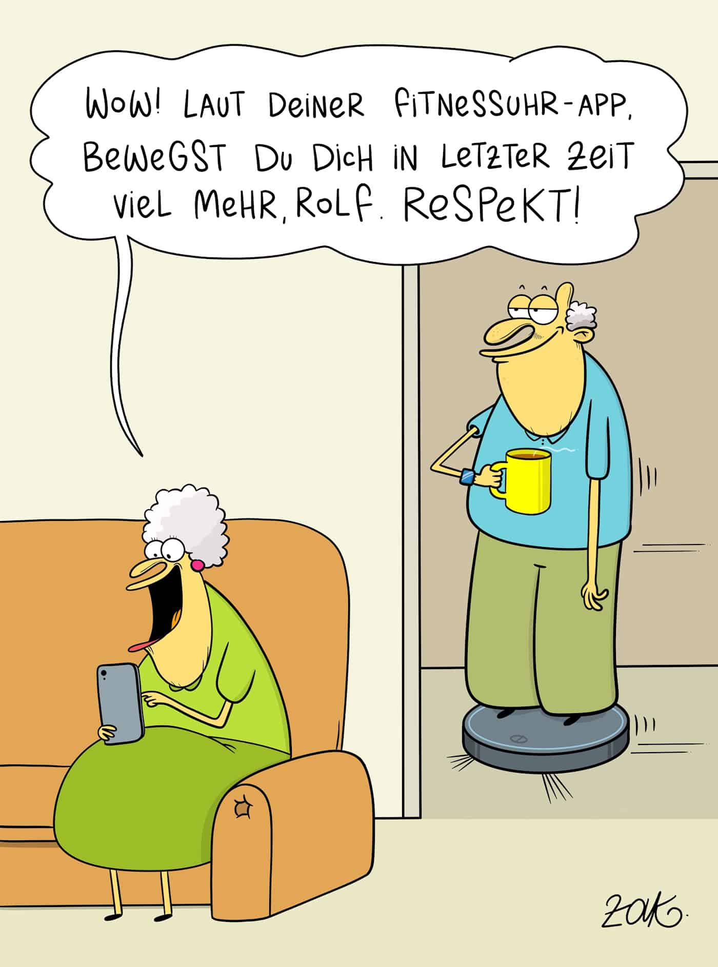 "Fitnessuhr". Karikatur/Foto: Martin Zak "Fitnessuhr". Karikatur/Foto: Martin Zak