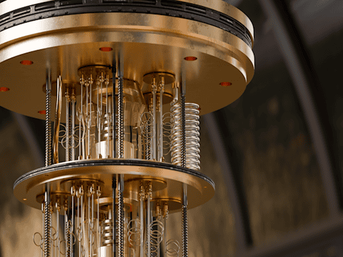 Das Kühlsystem eines Quantencomputers hält die Chips auf Temperatur. (Künstlerische Darstellung)