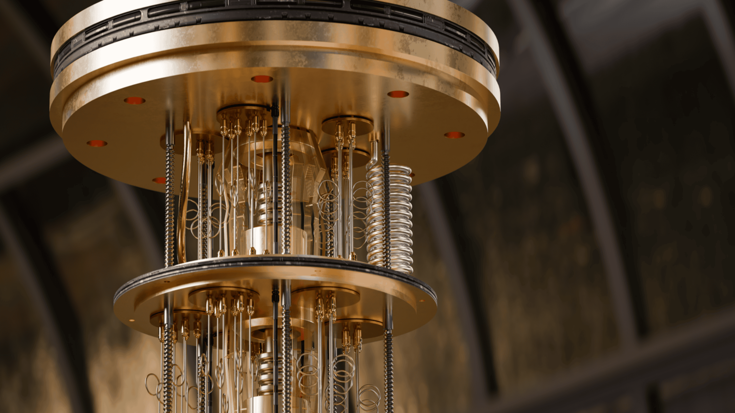 Das Kühlsystem eines Quantencomputers hält die Chips auf Temperatur. (Künstlerische Darstellung)