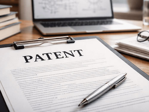 Auf diesem Dokument steht mehr als ein Wort: Ein Patent bedeutet, dass aus einer Idee im Labor ein Produkt auf dem Markt werden kann.
