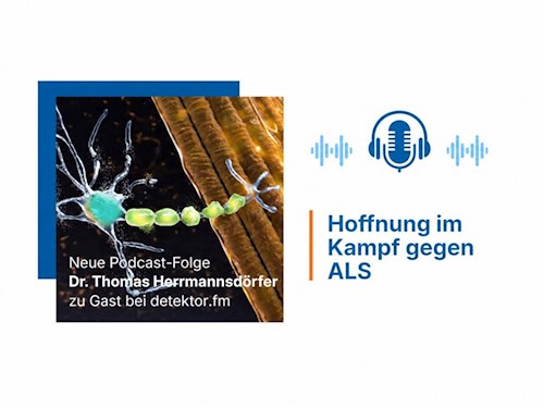 Bild zur Podcastfolge „Hoffnung im Kampf gegen ALS“ des detektor.fm-Formats "Forschungsquartett".