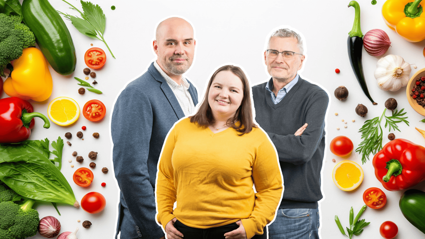 Die Hosts im Foto: Peer Kittel, Studentin Jule Wäntig und Thomas Henle, Professor für Lebensmittelchemie.