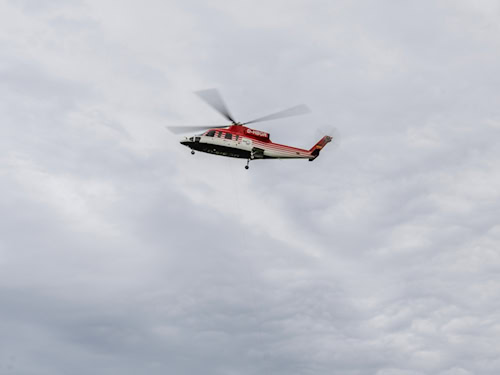 Helicopters Conducting Survey Flights Over the Western Ore Mountains