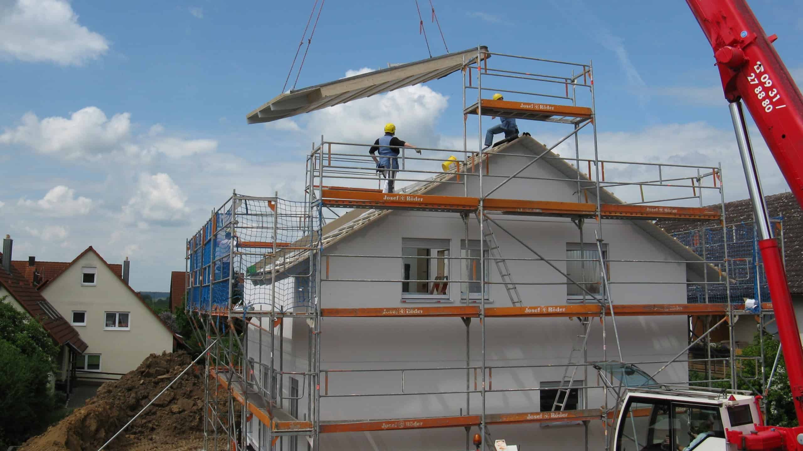 A construction company working on a new residential building.
