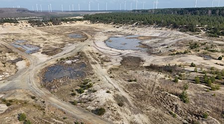 Blick auf das Gelände des ehemaligen Tagebau Klettwitz. / Foto: Sebastian Willnow/dpa