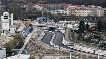 Baustelle der Berliner Stadtautobahn A100. / Foto: Britta Pedersen/dpa