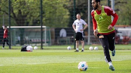 Aissa Laidouni beim Training von 1. FC Union Berlin auf dem neuen Trainingsplatz. / Foto: Hannes P Albert/dpa