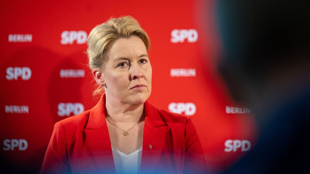 Franziska Giffey, die scheidende Landesvorsitzende der SPD Berlin. / Foto: Monika Skolimowska/dpa