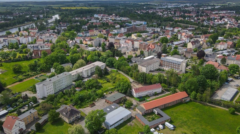 Blick auf das Zentrum der deutsch-polnischen Grenzstadt Guben. / Foto: Patrick Pleul/dpa-Zentralbild/dpa/Archiv