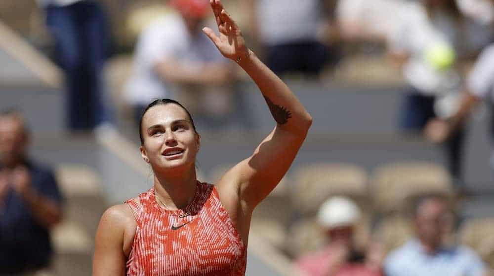 Aryna Sabalenka bei den French Open in Paris. / Foto: Jean-Francois Badias/AP/dpa