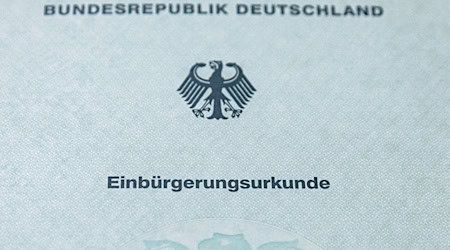 Eine Einbürgerungsurkunde liegt auf einem Tisch. / Foto: Markus Scholz/dpa/Symbolbild