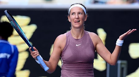 Victoria Azarenka aus Belarus reagiert nach ihrem Sieg. / Foto: Asanka Brendon Ratnayake/AP/dpa