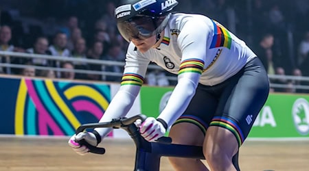 Nachwuchs-EM: Clara Schneider verteidigte ihren Titel im Keirin der U23. / Foto: Andreas Gora/dpa