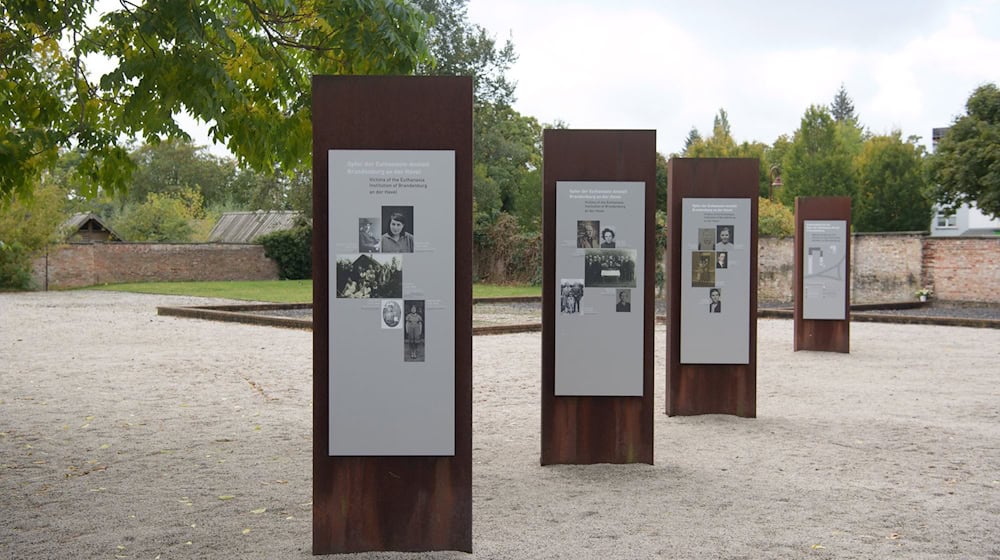 Wahlwerbung an der Gedenkstätte in Brandenburg an der Havel sorgt für Unmut. (Archivbild) / Foto: Soeren Stache/dpa-Zentralbild/ZB