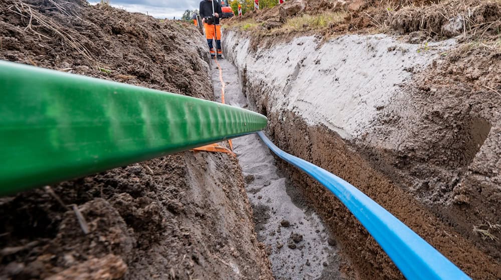 Kommt die Versorgung mit Glasfaseranschlüssen weiter voran? Brandenburg ärgert sich über die Kürzung beim Gigabit-Zuschuss des Bundes (Archivblild)  / Foto: Armin Weigel/dpa