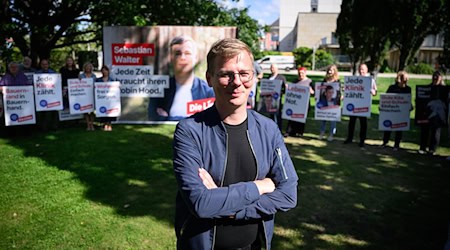 Sebastian Walter ist der Spitzenkandidat für die Linke bei der Landtagswahl in Brandenburg. / Foto: Bernd von Jutrczenka/dpa