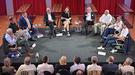 Schlagabtausch vor der Wahl: Talkrunde der Spitzenkandidaten von Brandenburger Parteien (Archivbild). / Foto: Patrick Pleul/dpa