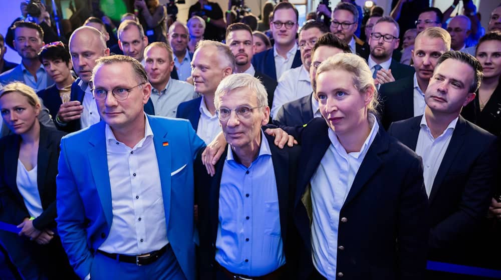 AfD-Spitzenkandidat Berndt hat sein Direktmandat verteidigt.  / Foto: Christoph Soeder/dpa