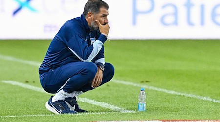 Hertha-Trainer Cristian Fiél will sein Team weiter verbessern. / Foto: Uwe Anspach/dpa