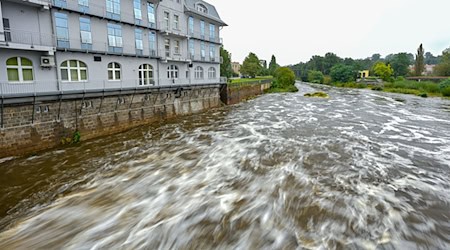 Auch in Brandenburg droht in den kommenden Tagen Hochwasser. Der Wasserstand der Neiße in Guben ist bereits gestiegen. (Foto aktuell) / Foto: Patrick Pleul/dpa/dpa-tmn