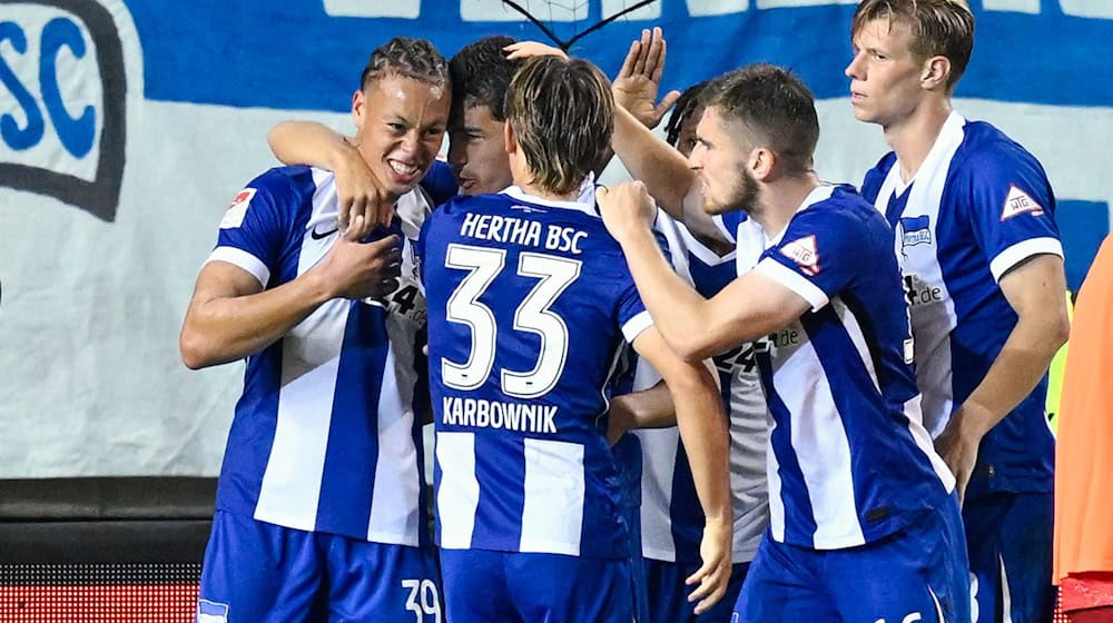 Hertha will auch gegen Fortuna Düsseldorf jubeln. / Foto: Uwe Anspach/dpa