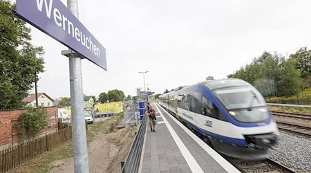 Der Bahnhof in Werneuchen wurde bereits modernisiert - fahren von hier aus in einigen Jahren wieder Züge nach Wriezen? (Archivbild) / Foto: Jörg Carstensen/dpa