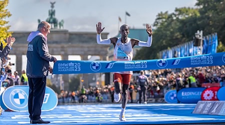 Kai Wegner gratuliert: 50 Jahre Berlin-Marathon / Foto: Andreas Gora/dpa