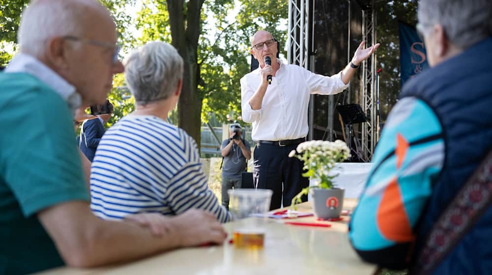 SPD-Ministerpräsident Woidke im Wahlkampf-Endspurt in Oranienburg. Am Sonntag wählt Brandenburg einen neuen Landtag. / Foto: Sebastian Christoph Gollnow/dpa