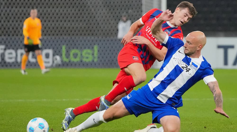 In der Anfangsphase wirkte Hertha in den Zweikämpfen deutlich wacher. / Foto: Soeren Stache/dpa