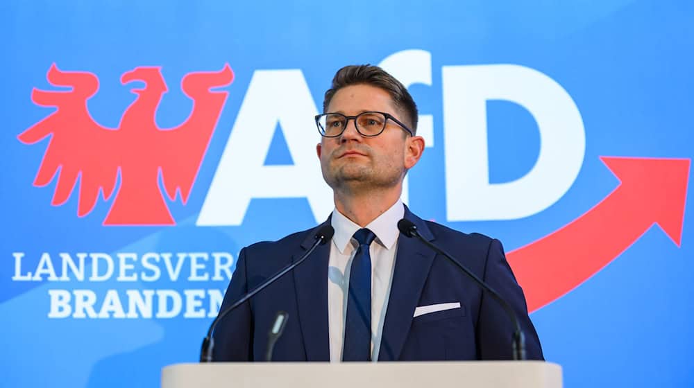 Der Brandenburger AfD-Landesvorsitzende René Springer führt die Landesliste seiner Partei für die Bundestagswahl an. / Foto: Patrick Pleul/dpa