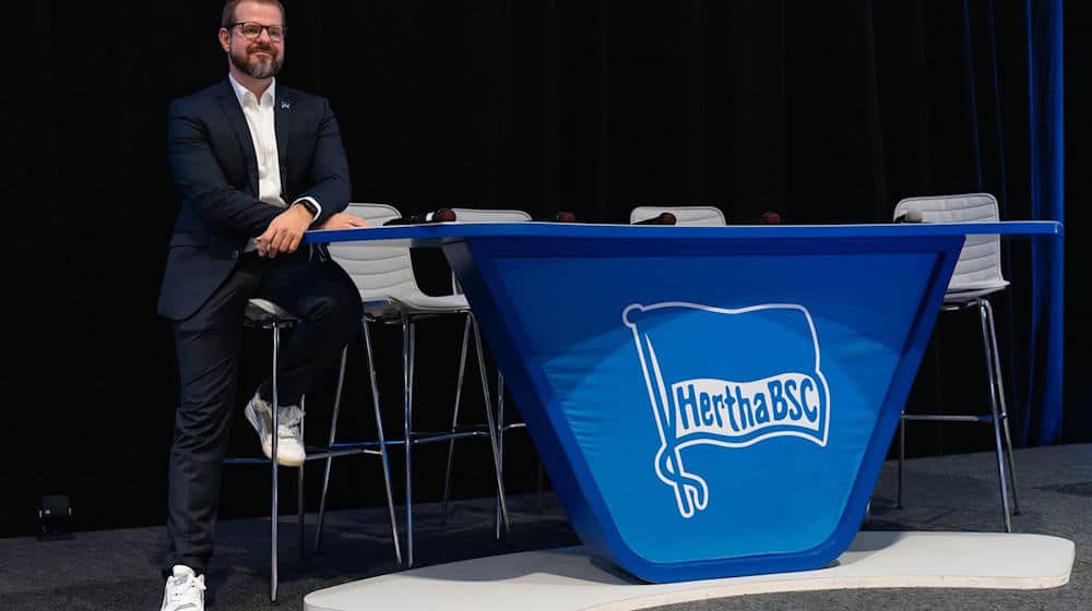 Fabian Drescher wird Hertha BSC in den kommenden vier Jahren als Präsident führen. / Foto: Soeren Stache/dpa