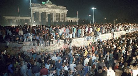 Tausende stürmten die Mauer am Brandenburger Tor. (Archivbild) / Foto: Peter Kneffel/dpa