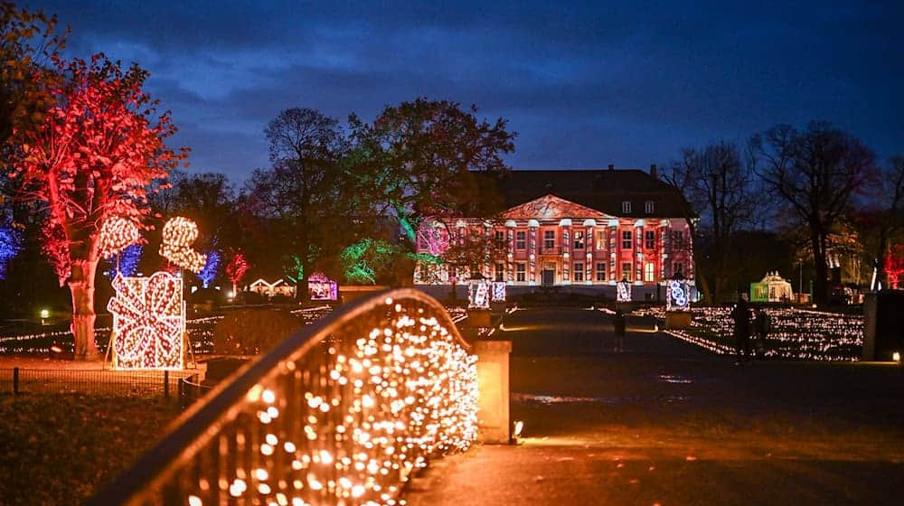 Weihnachten im Tierpark mit einem beleuchteten Rundweg / Foto: Jens Kalaene/dpa